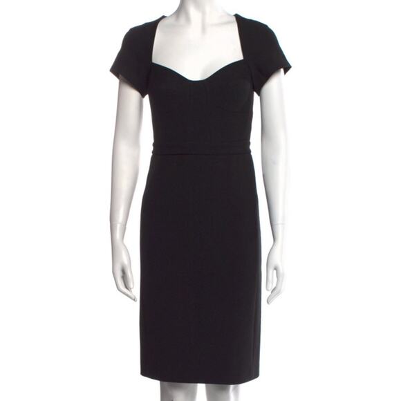 Diane Von Furstenberg DVF Black Katrina Square Neck Line Sheath Dress Size 2 - Picture 11 of 11